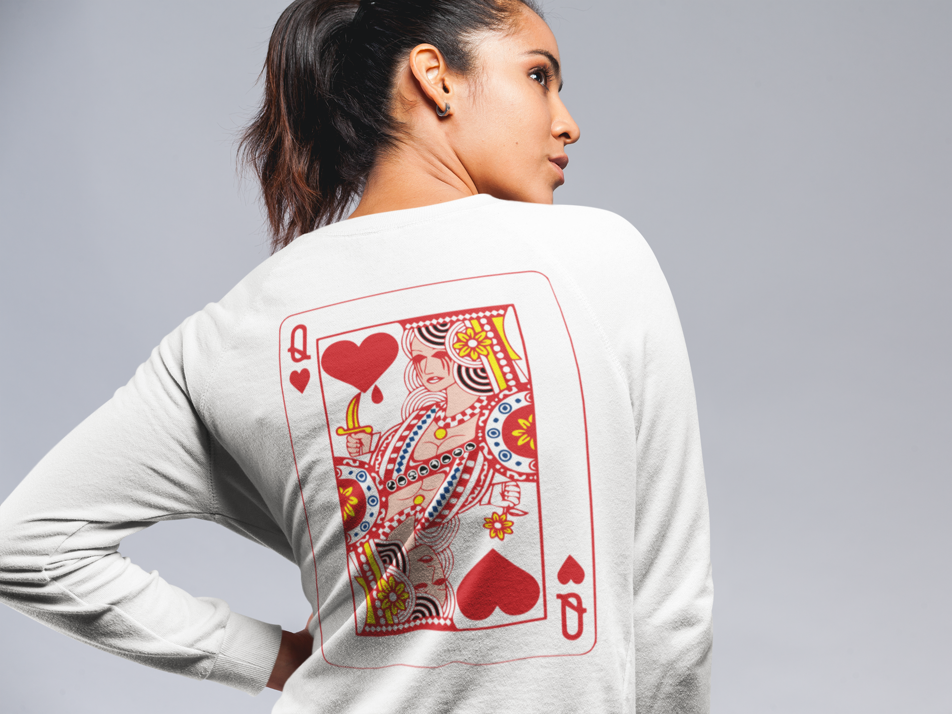 QUEEN OF HEARTS Sweater - TalkPeng