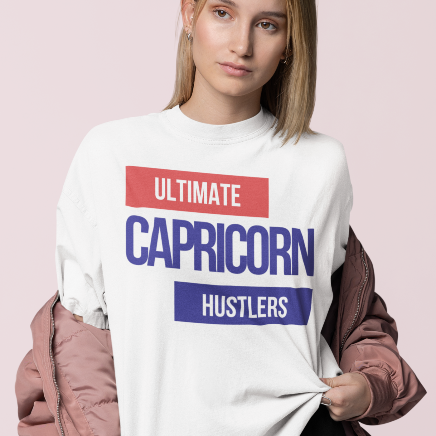 CAPRICORN 'Ultimate Hustlers' Zodiac Oversized Tee - TalkPeng