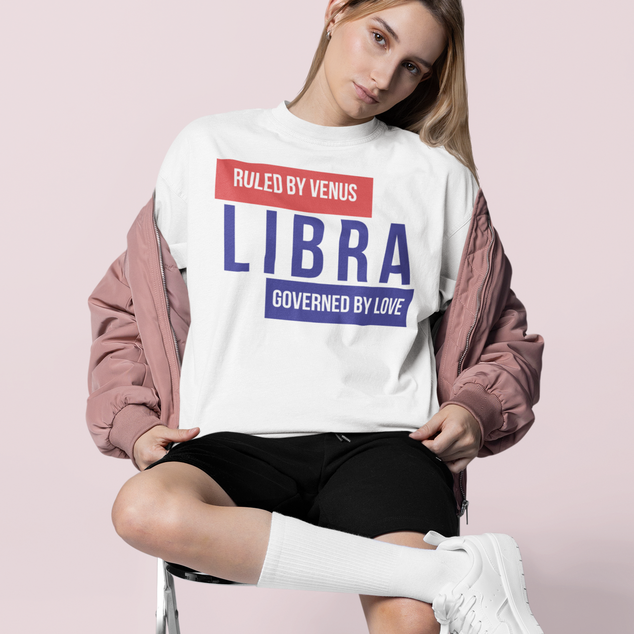 LIBRA 'Ruled by Venus, Governed by Love' Zodiac Oversized Tee - TalkPeng
