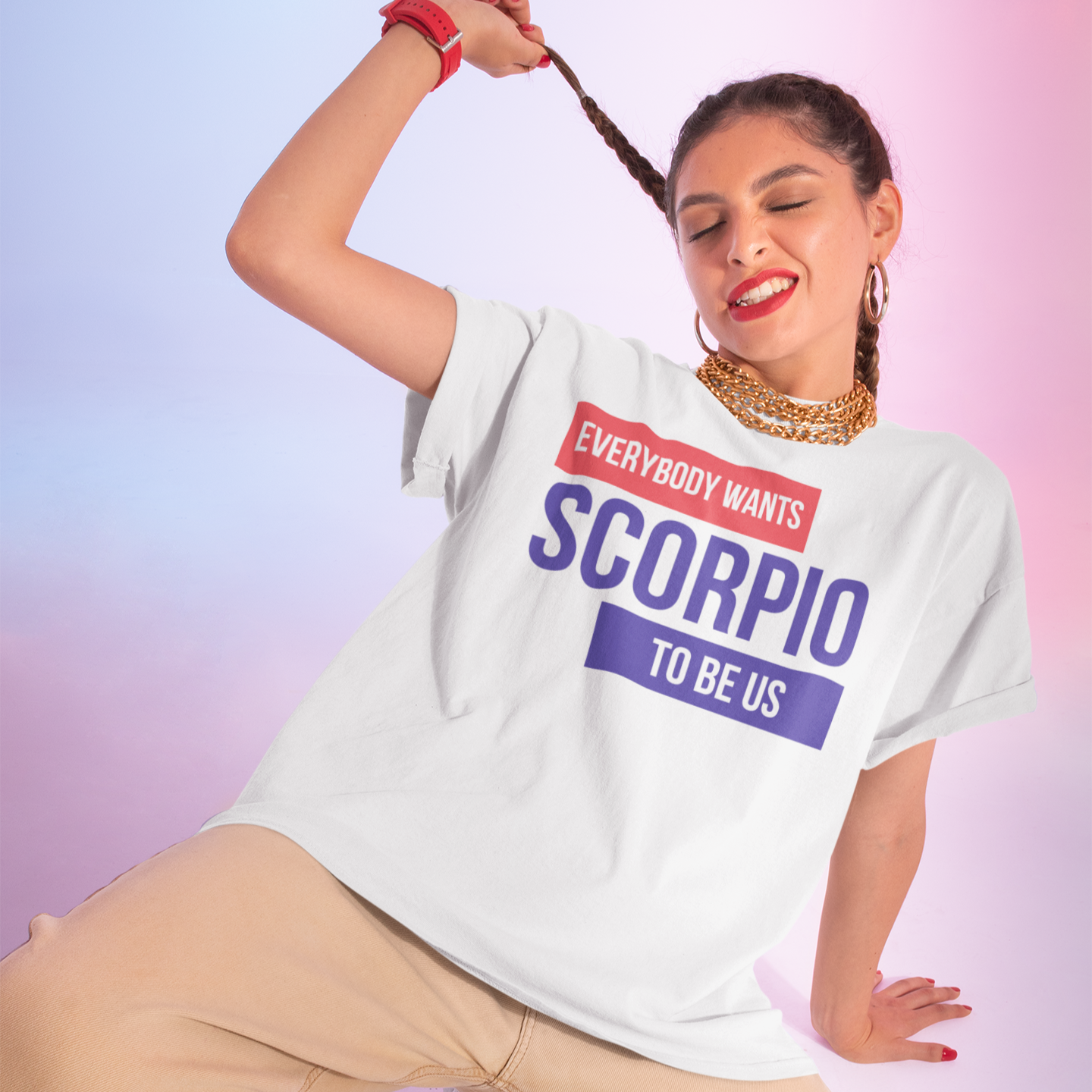 SCORPIO 'Everybody wants to be us' Zodiac Oversized Tee - TalkPeng