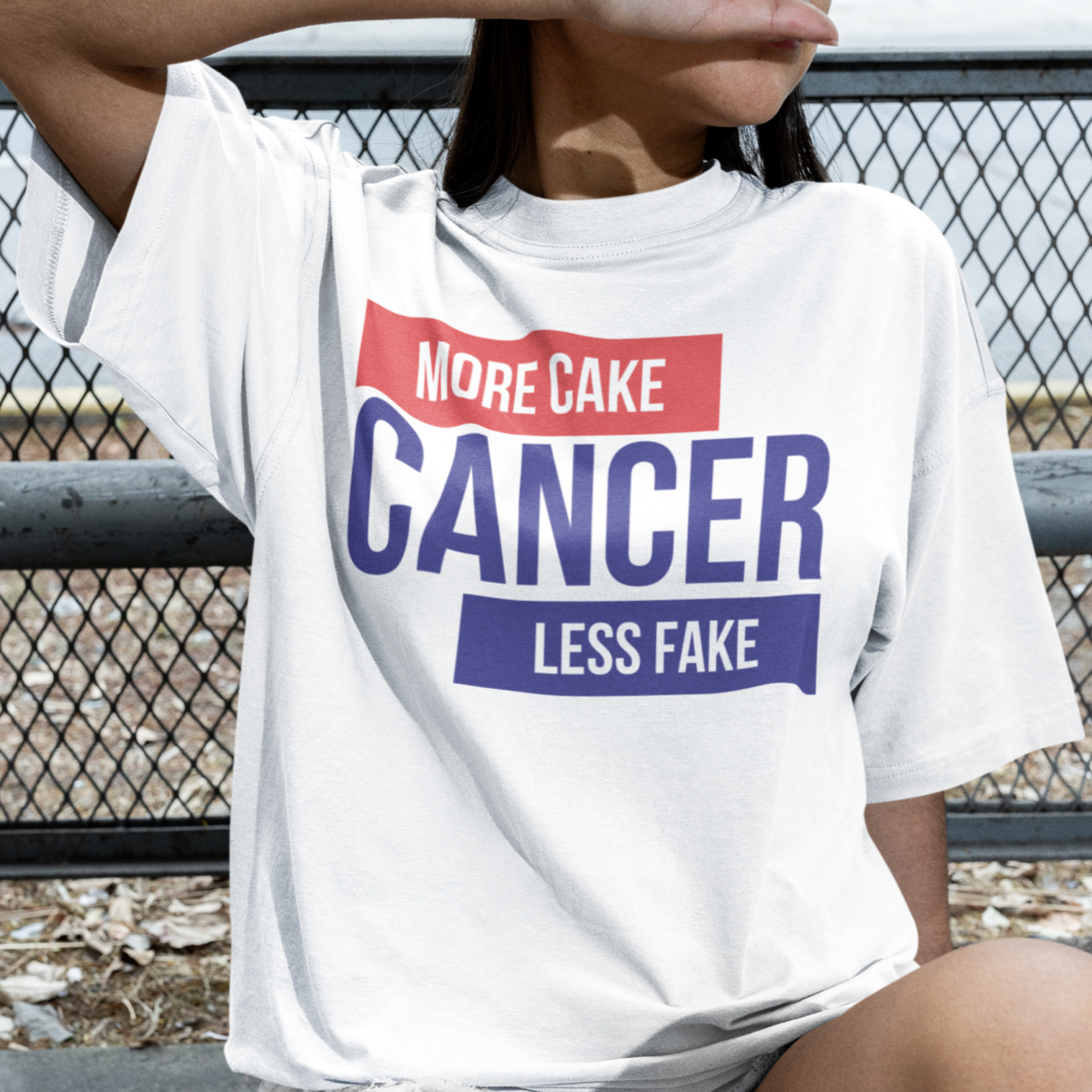CANCER 'More Cake Less Fake' Zodiac Oversized Tee - TalkPeng