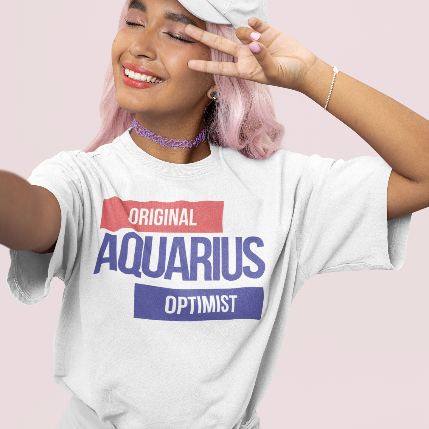 AQUARIUS Original Optimist Zodiac Oversized Tee - TalkPeng