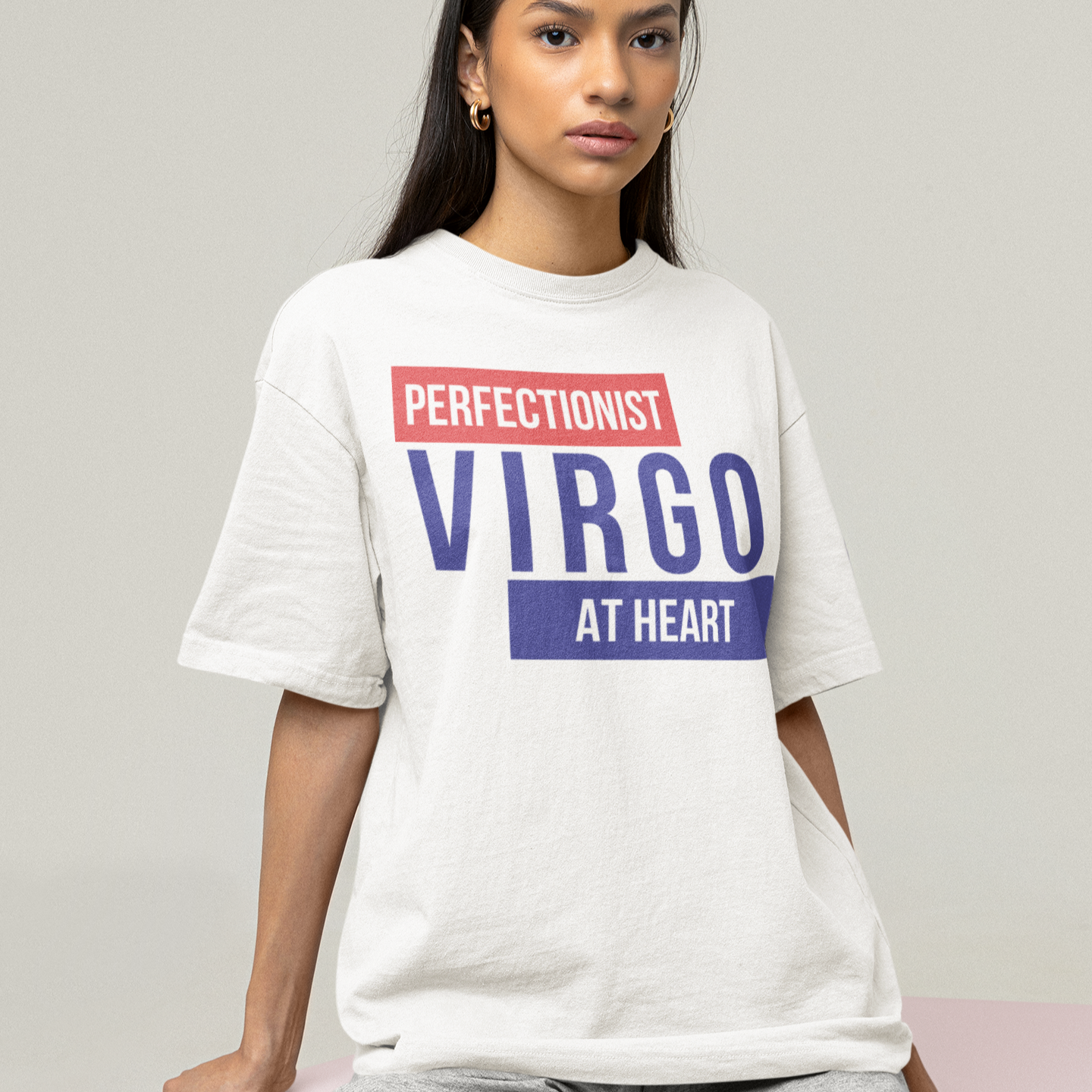 VIRGO 'Perfectionist at Heart' Zodiac Oversized Tee - TalkPeng