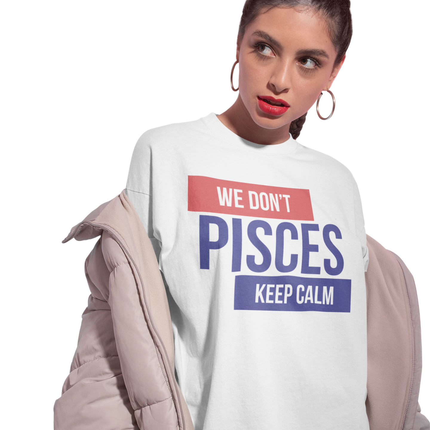 PISCES 'We don't keep calm' Zodiac Oversized Tee - TalkPeng