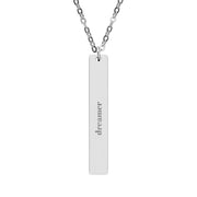 The SIGNATURE Bar - Vertical Engraved Necklace - TalkPeng