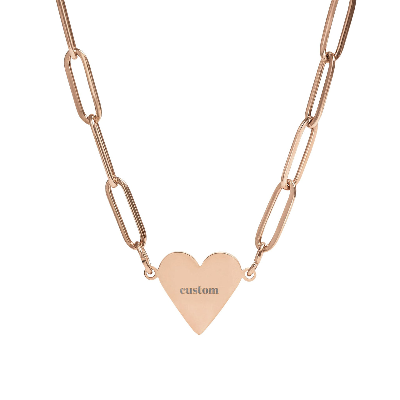 CUSTOM Paperclip Heart Necklace - TalkPeng