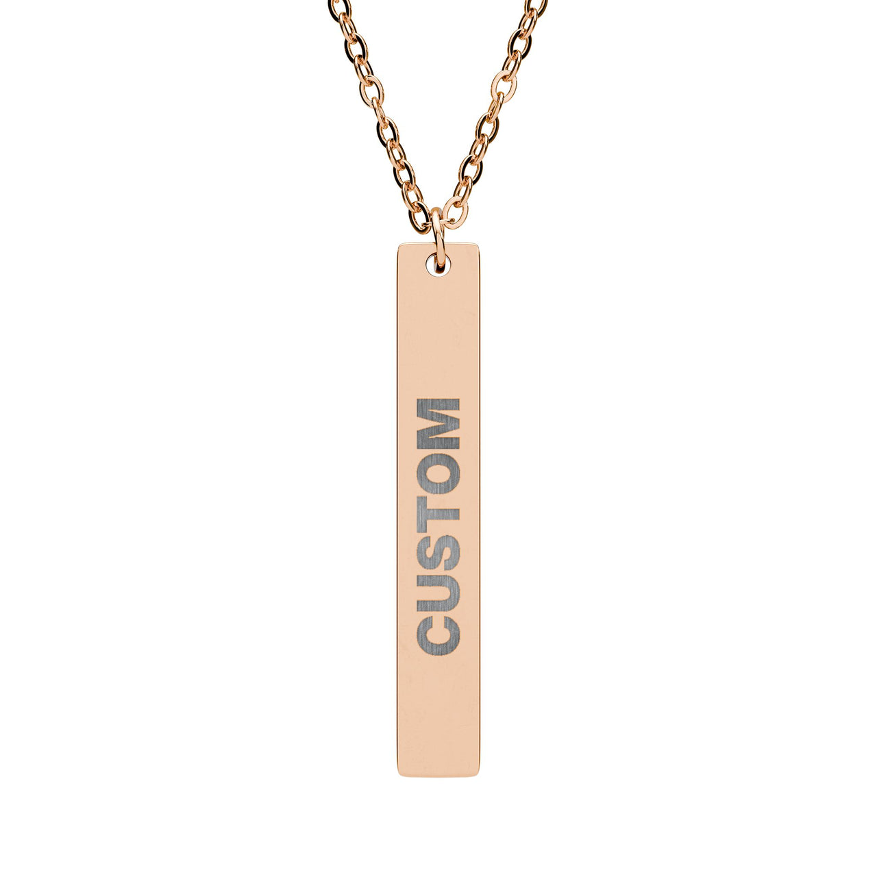 CUSTOM Engraved Vertical Bar Necklace - TalkPeng