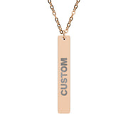 CUSTOM Engraved Vertical Bar Necklace - TalkPeng