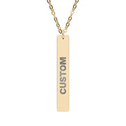 CUSTOM Engraved Vertical Bar Necklace - TalkPeng