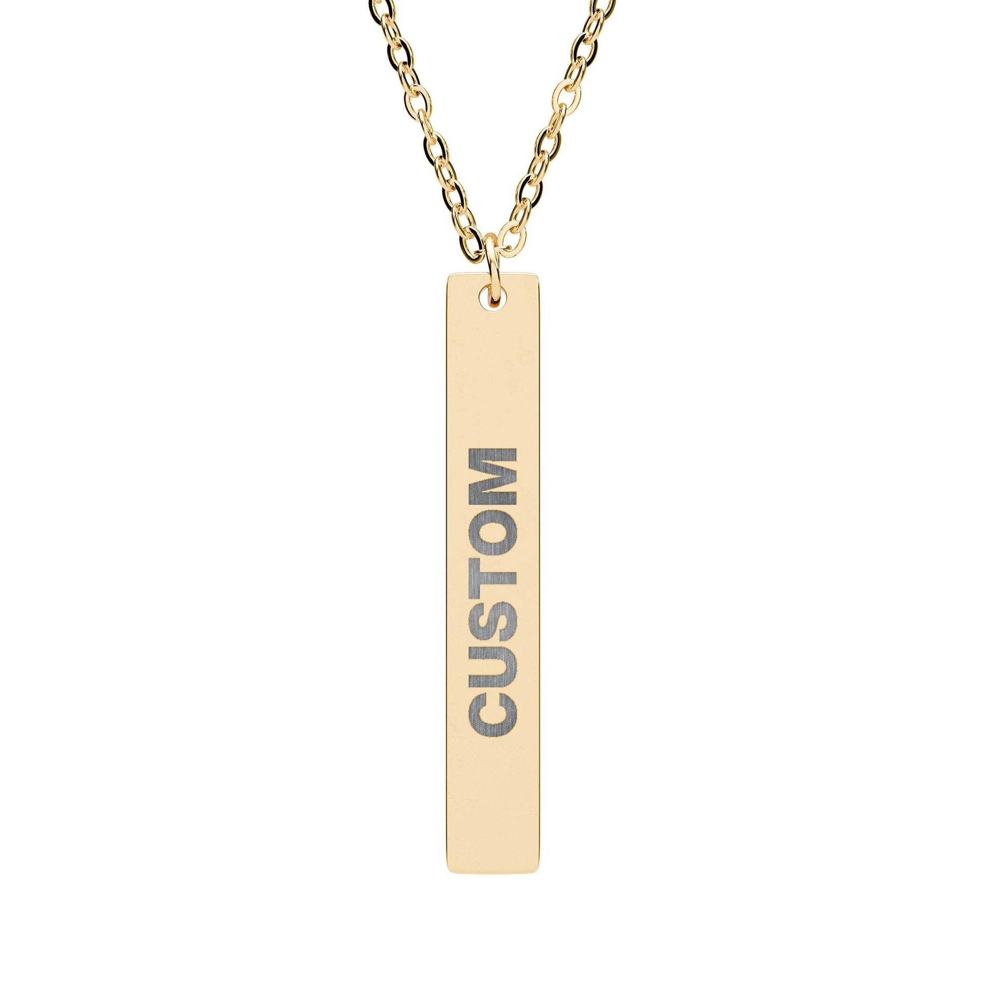 CUSTOM Engraved Vertical Bar Necklace - TalkPeng