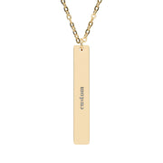 The SIGNATURE Bar - Vertical Engraved Necklace - TalkPeng