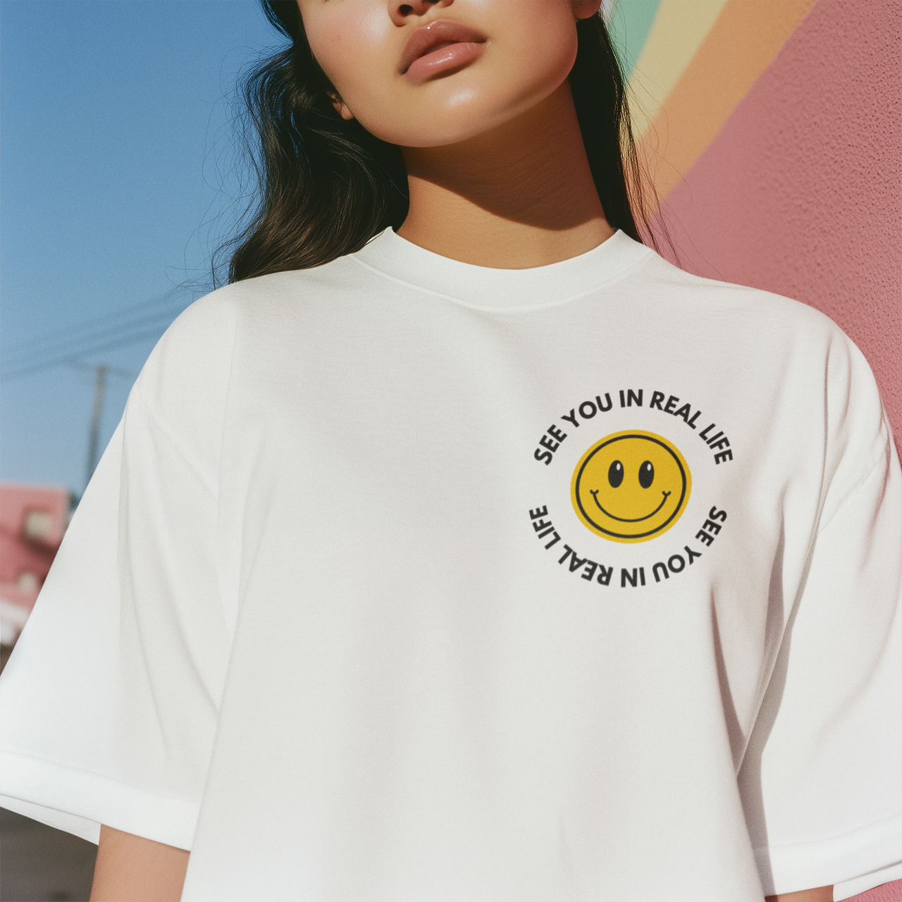 See you in real life! Oversized Tee - TalkPeng