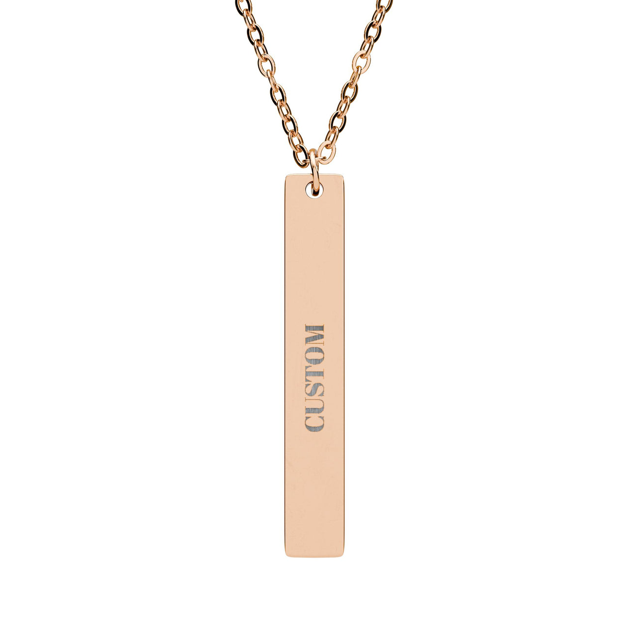 The SIGNATURE Bar - Vertical Engraved Necklace - TalkPeng