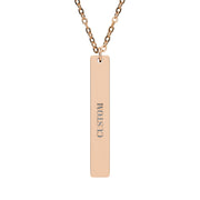The SIGNATURE Bar - Vertical Engraved Necklace - TalkPeng