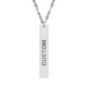 CUSTOM Engraved Vertical Bar Necklace - TalkPeng