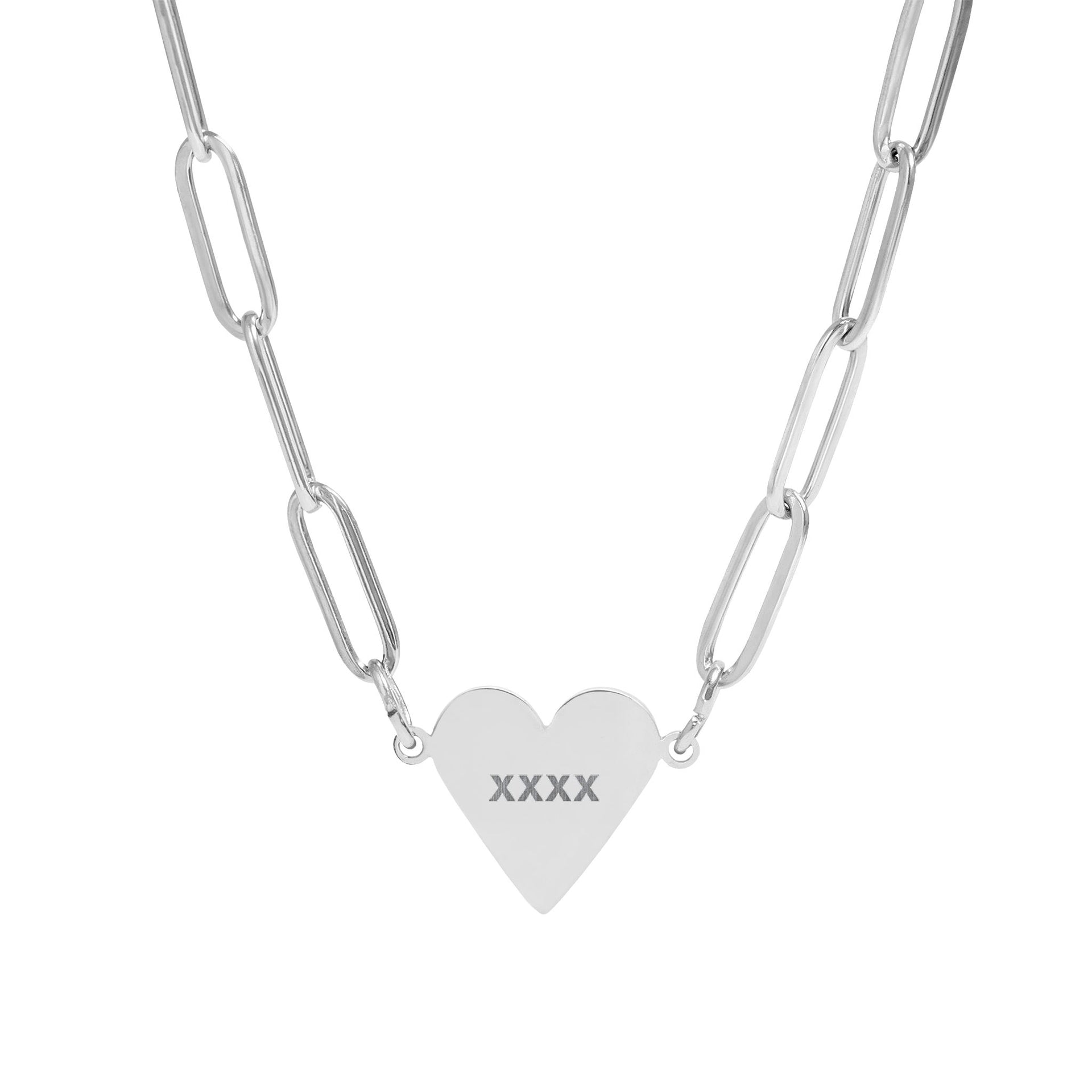 CUSTOM Paperclip Heart Necklace - TalkPeng