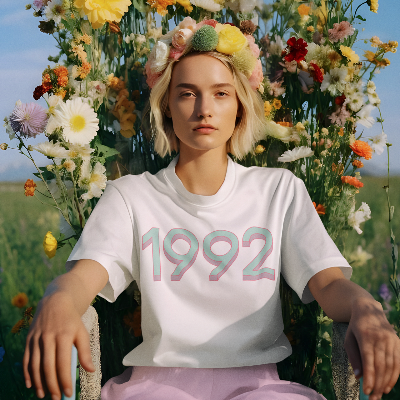 1992 'Mint/Pink' Tee - TalkPeng