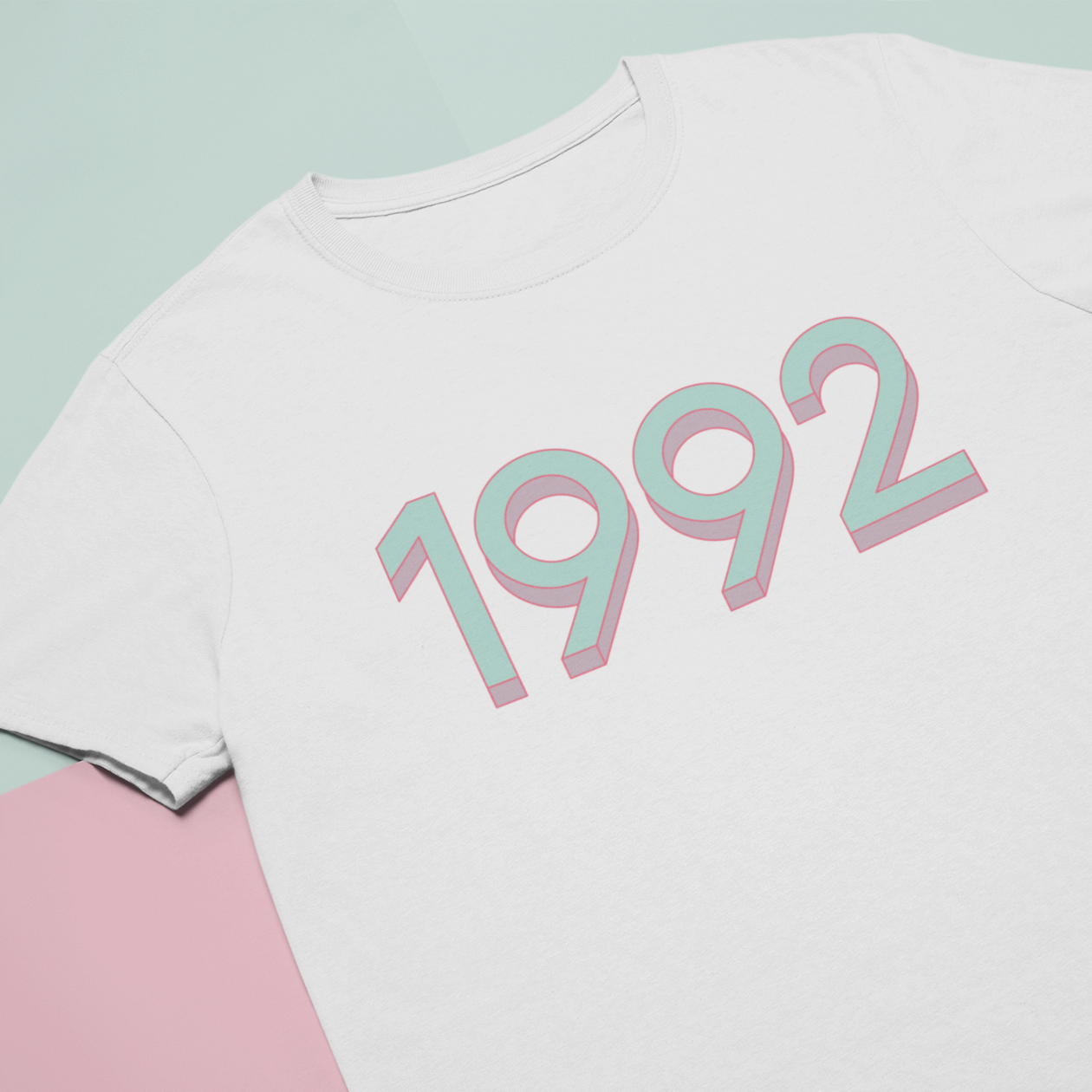 1992 'Mint/Pink' Tee - TalkPeng