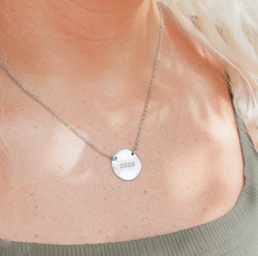 CUSTOM Engraved Circle Necklace - TalkPeng