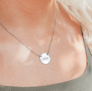 CUSTOM Engraved Circle Necklace - TalkPeng