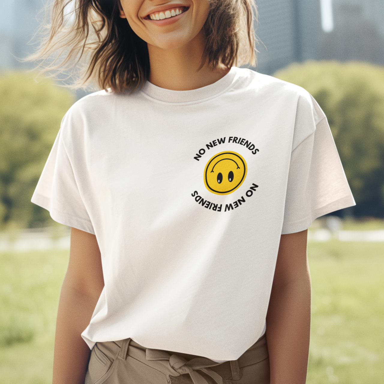 No New Friends Oversized Tee