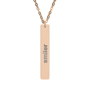 CUSTOM Engraved Vertical Bar Necklace - TalkPeng