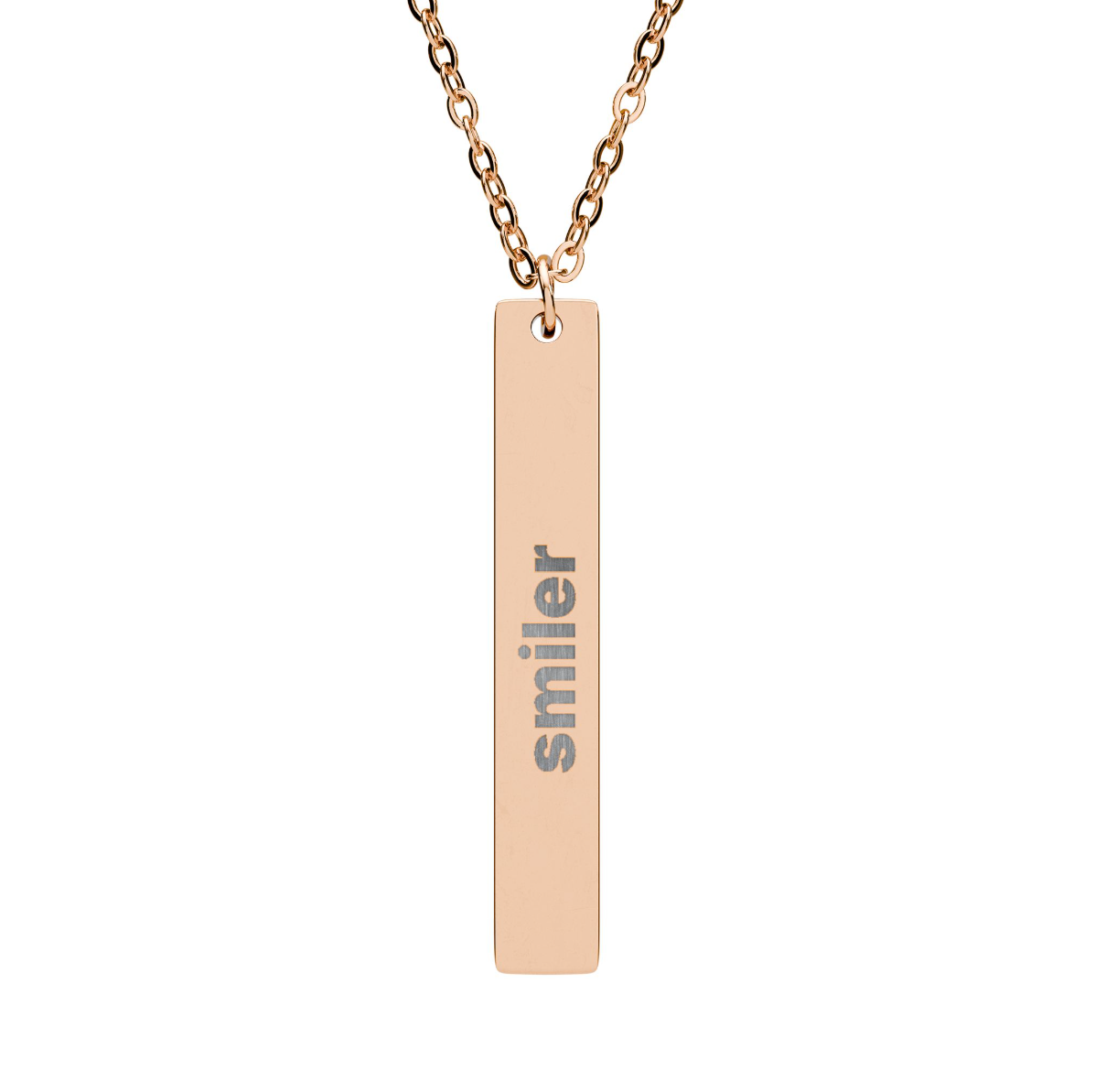 CUSTOM Engraved Vertical Bar Necklace - TalkPeng