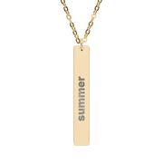 CUSTOM Engraved Vertical Bar Necklace - TalkPeng
