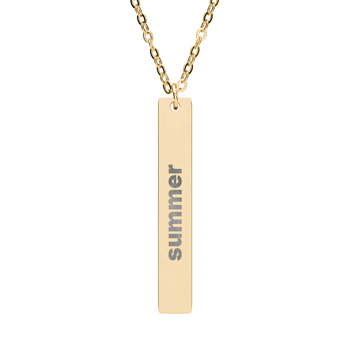 CUSTOM Engraved Vertical Bar Necklace - TalkPeng