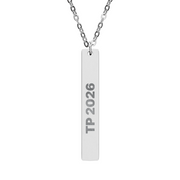 CUSTOM Engraved Vertical Bar Necklace - TalkPeng