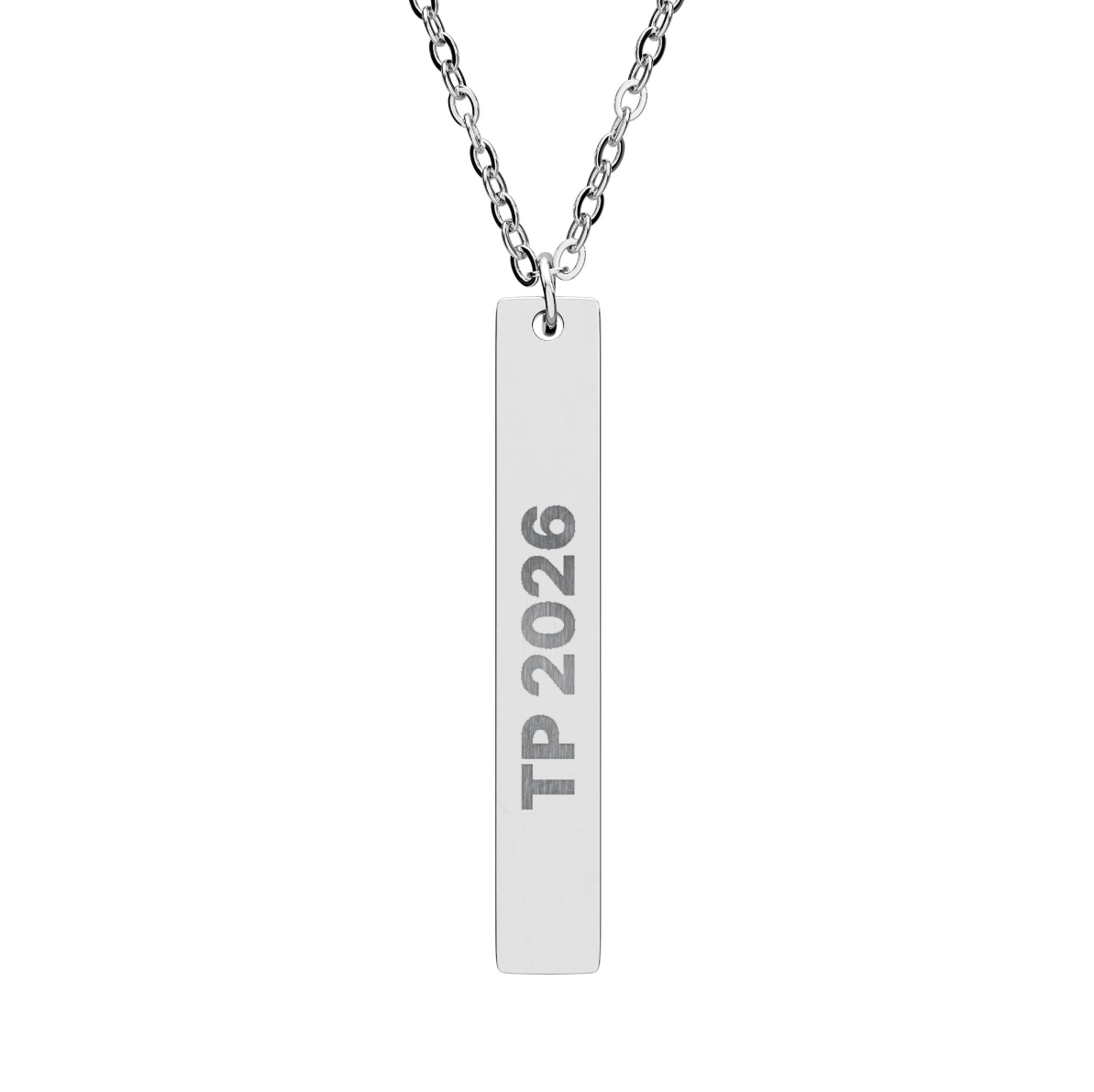 CUSTOM Engraved Vertical Bar Necklace - TalkPeng