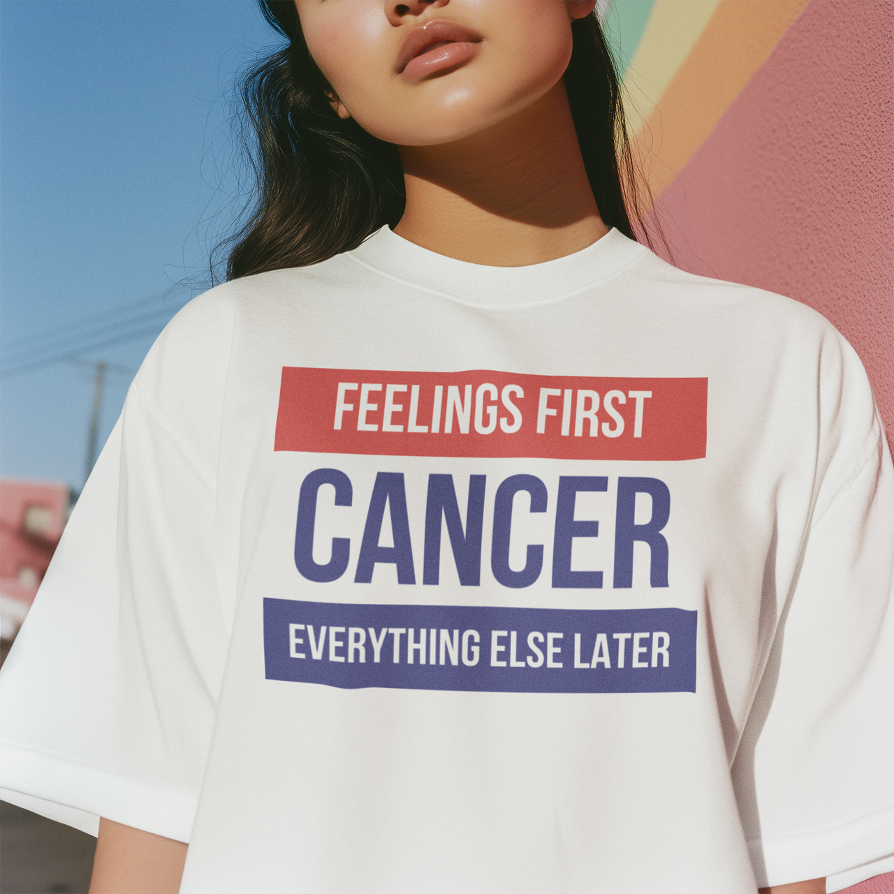 Cancer Zodiac 'Feelings First' Lite Tee - TalkPeng