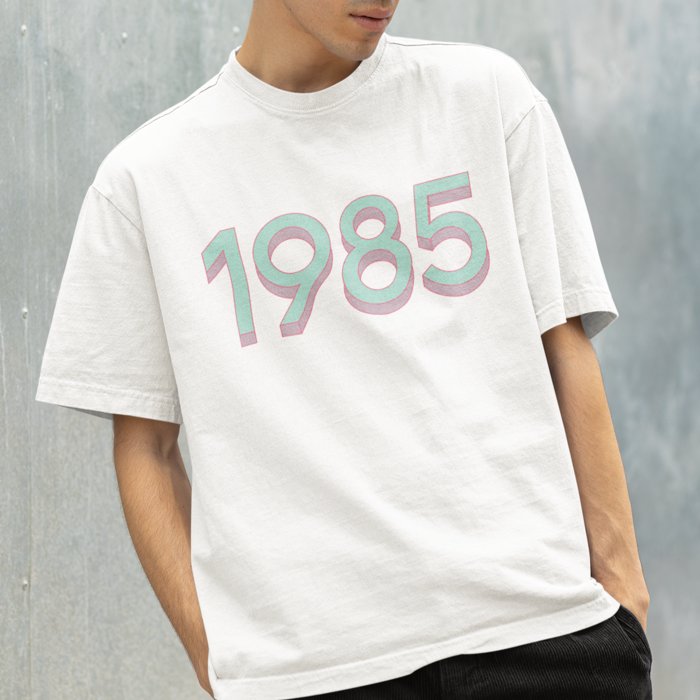 1985 'Mint/Pink' Tee - TalkPeng