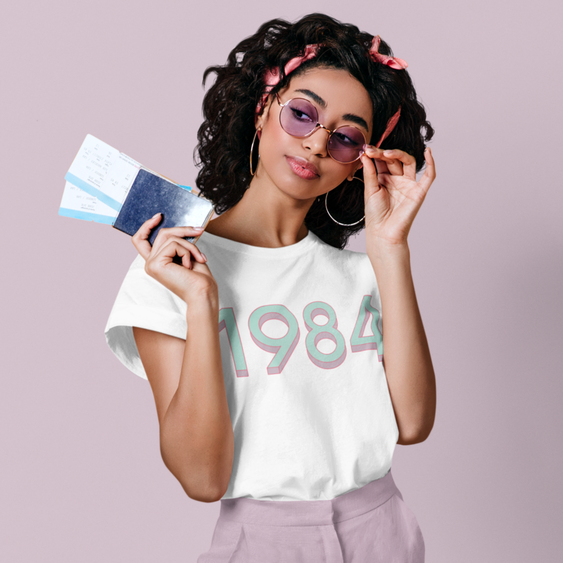 1984 'Mint/Pink' Tee - TalkPeng