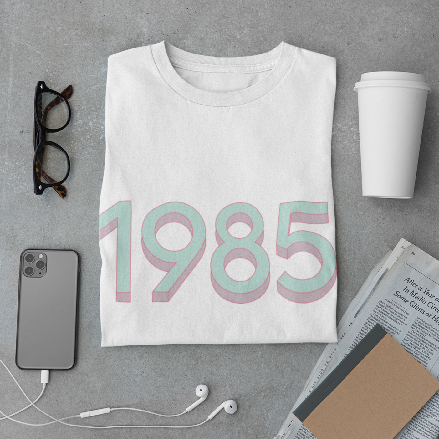 1985 'Mint/Pink' Tee - TalkPeng