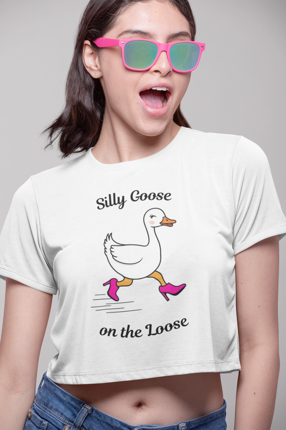 Silly Goose Crop Tee - TalkPeng