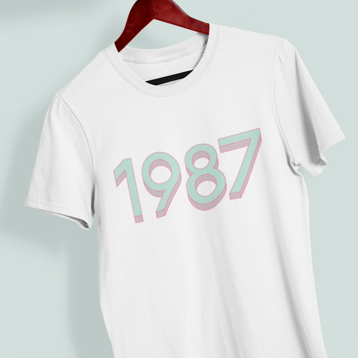 1987 'Mint/Pink' Tee - TalkPeng