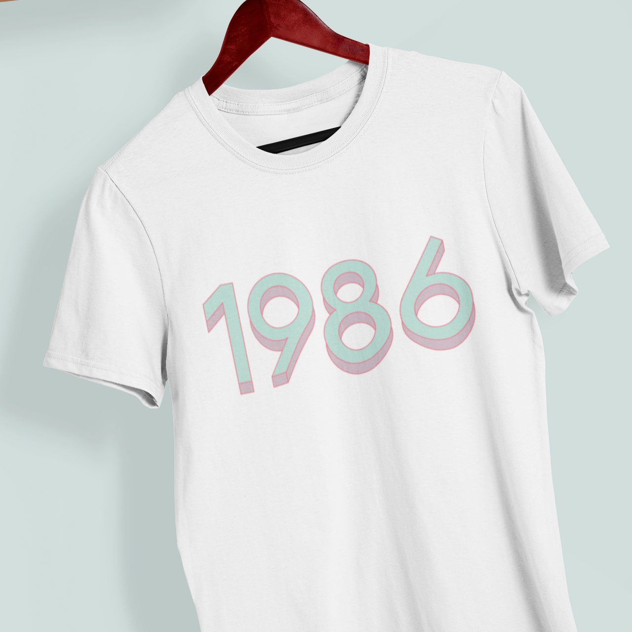 1986 'Mint/Pink' Tee - TalkPeng