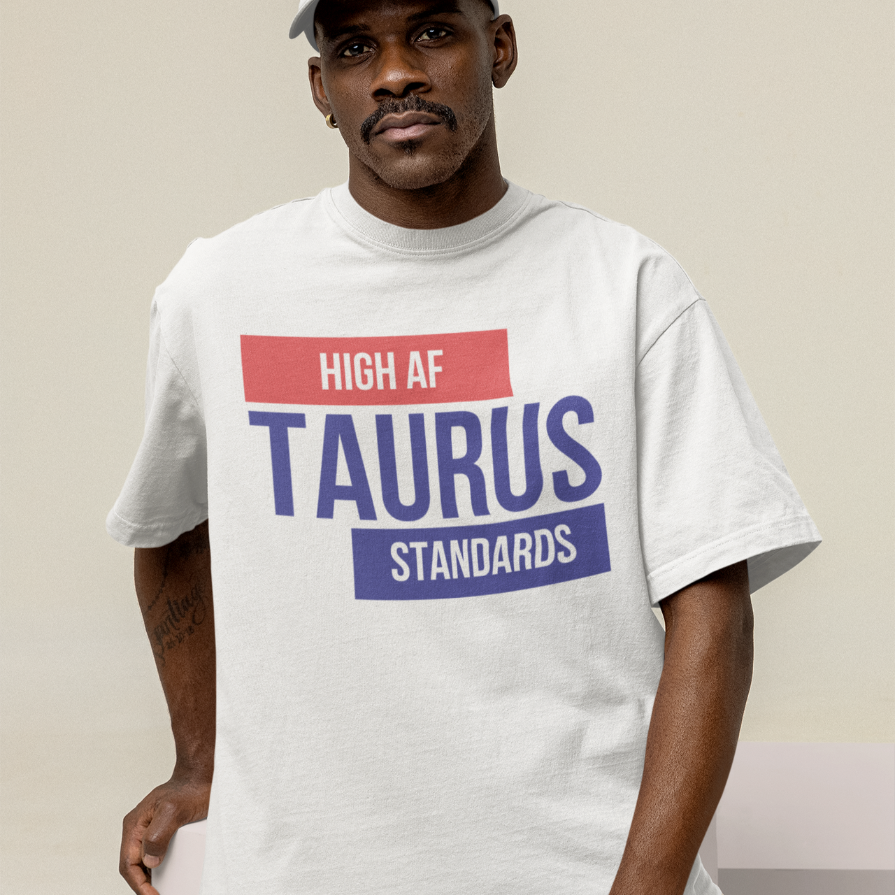 TAURUS 'High AF Standards' Zodiac Oversized Tee - TalkPeng