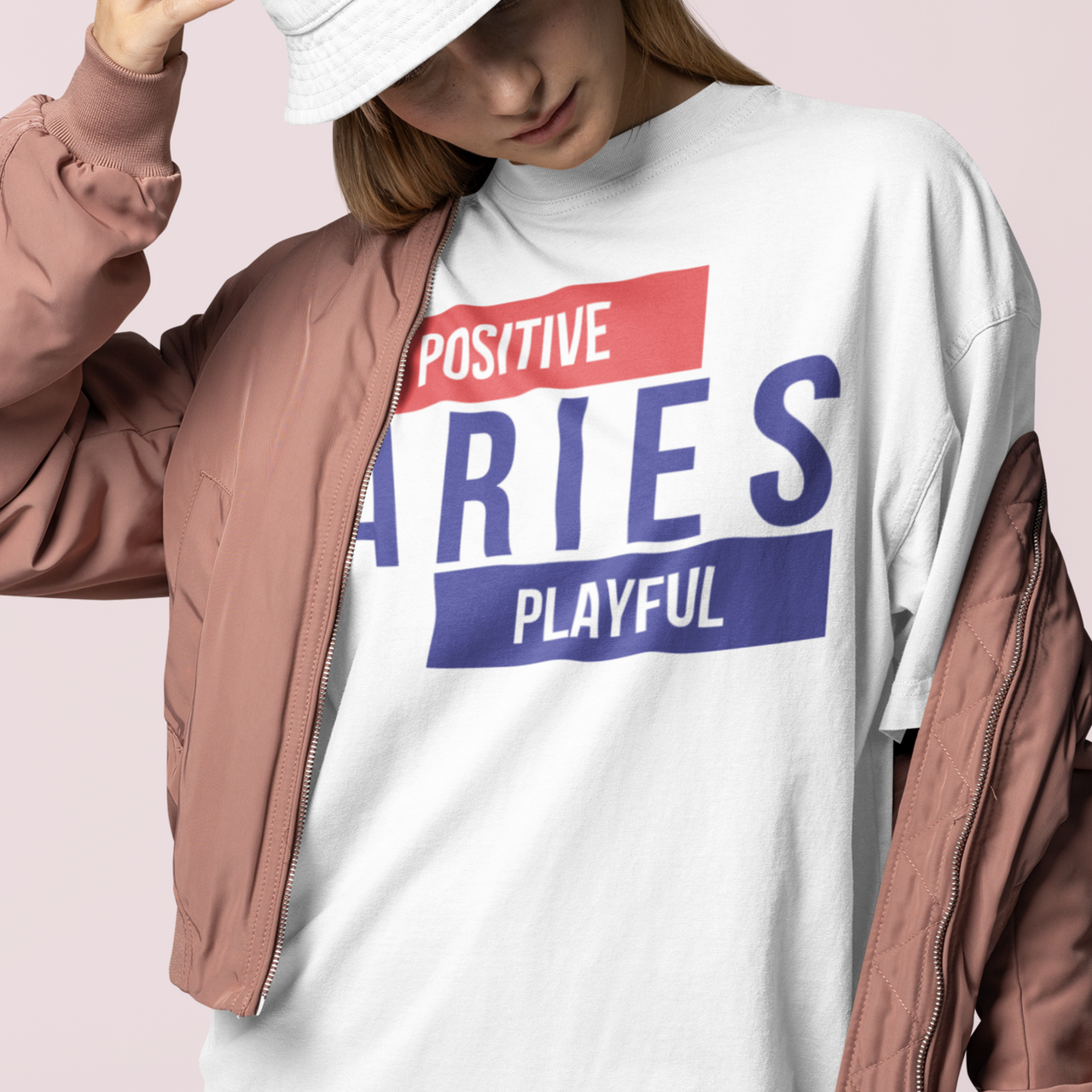 ARIES 'Positive & Playful' Zodiac Oversized Tee - TalkPeng