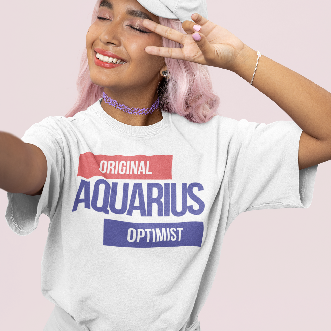 AQUARIUS Original Optimist Zodiac Oversized Tee - TalkPeng
