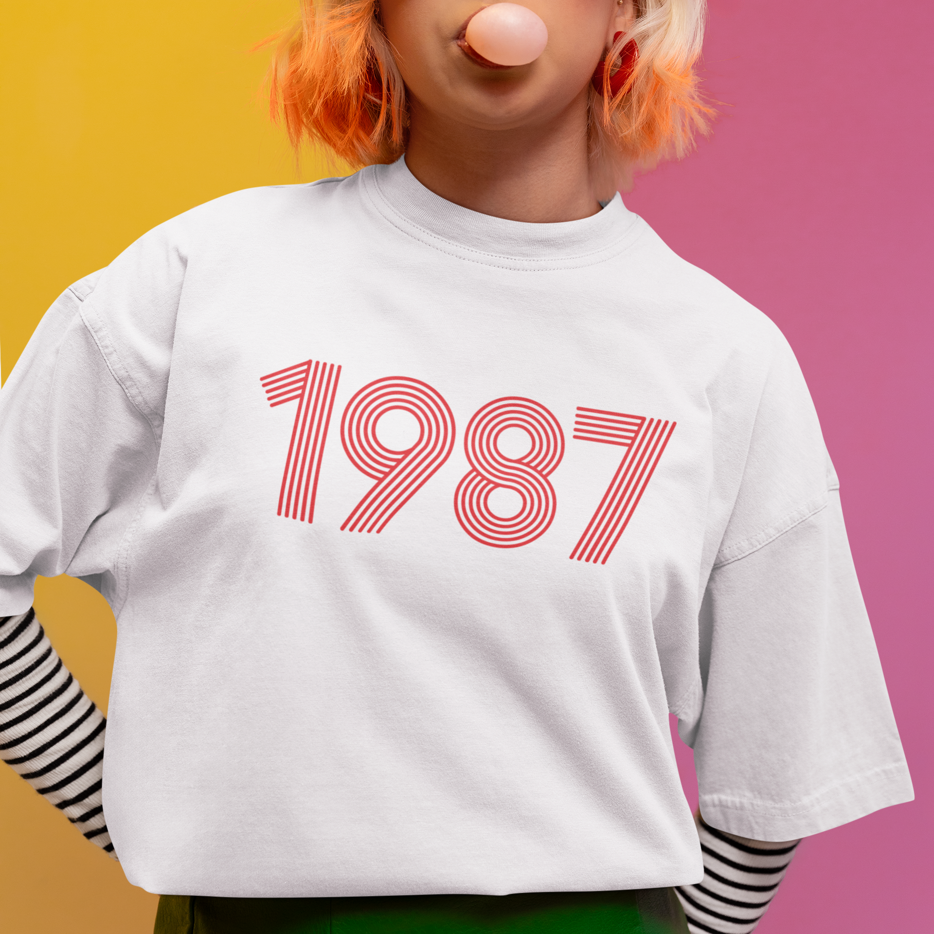 1987 RETRO RED Tee - TalkPeng