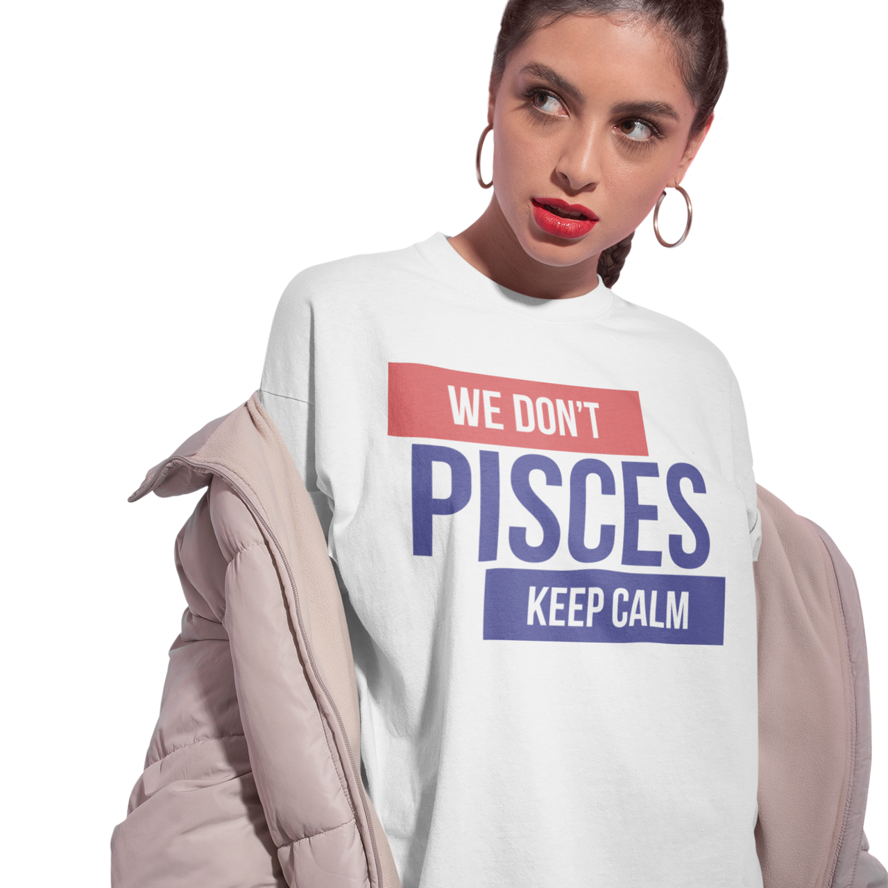 PISCES 'We don't keep calm' Zodiac Oversized Tee - TalkPeng