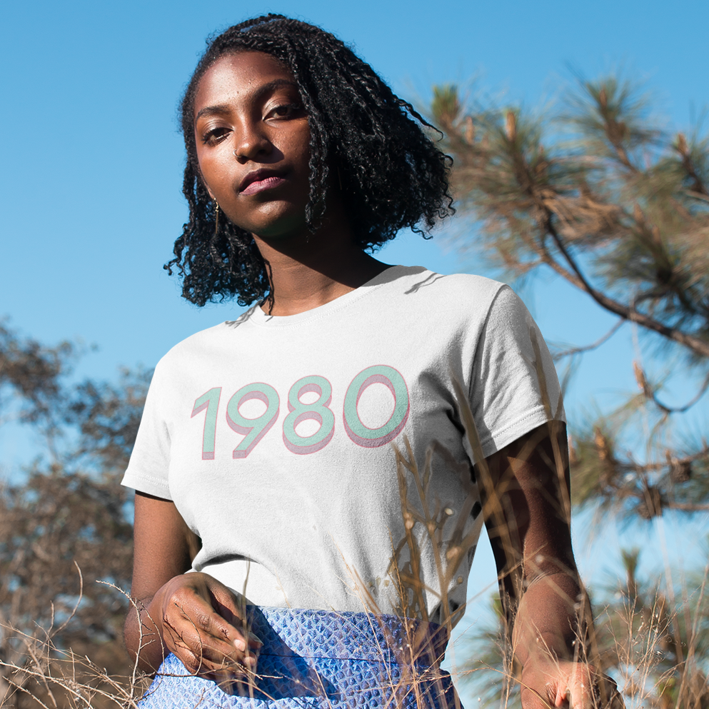 1980 'Mint/Pink' Tee - TalkPeng