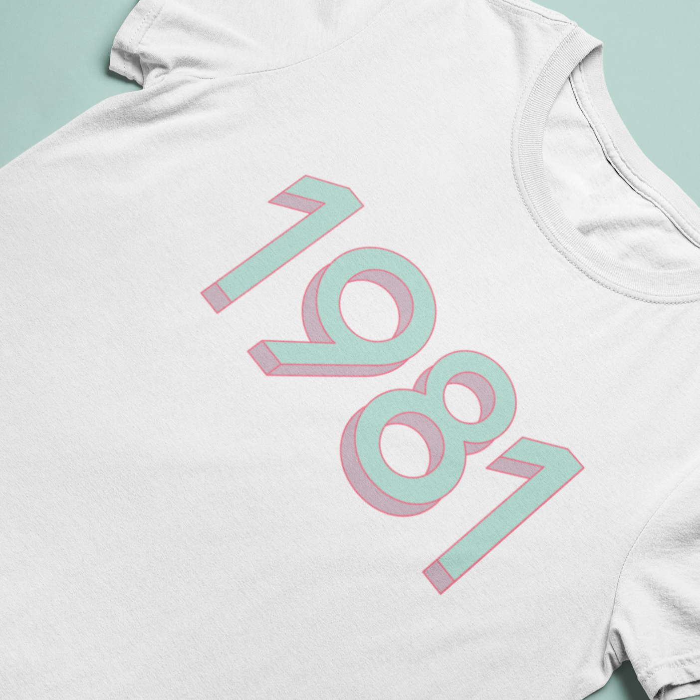 1981 'Mint/Pink' Tee - TalkPeng