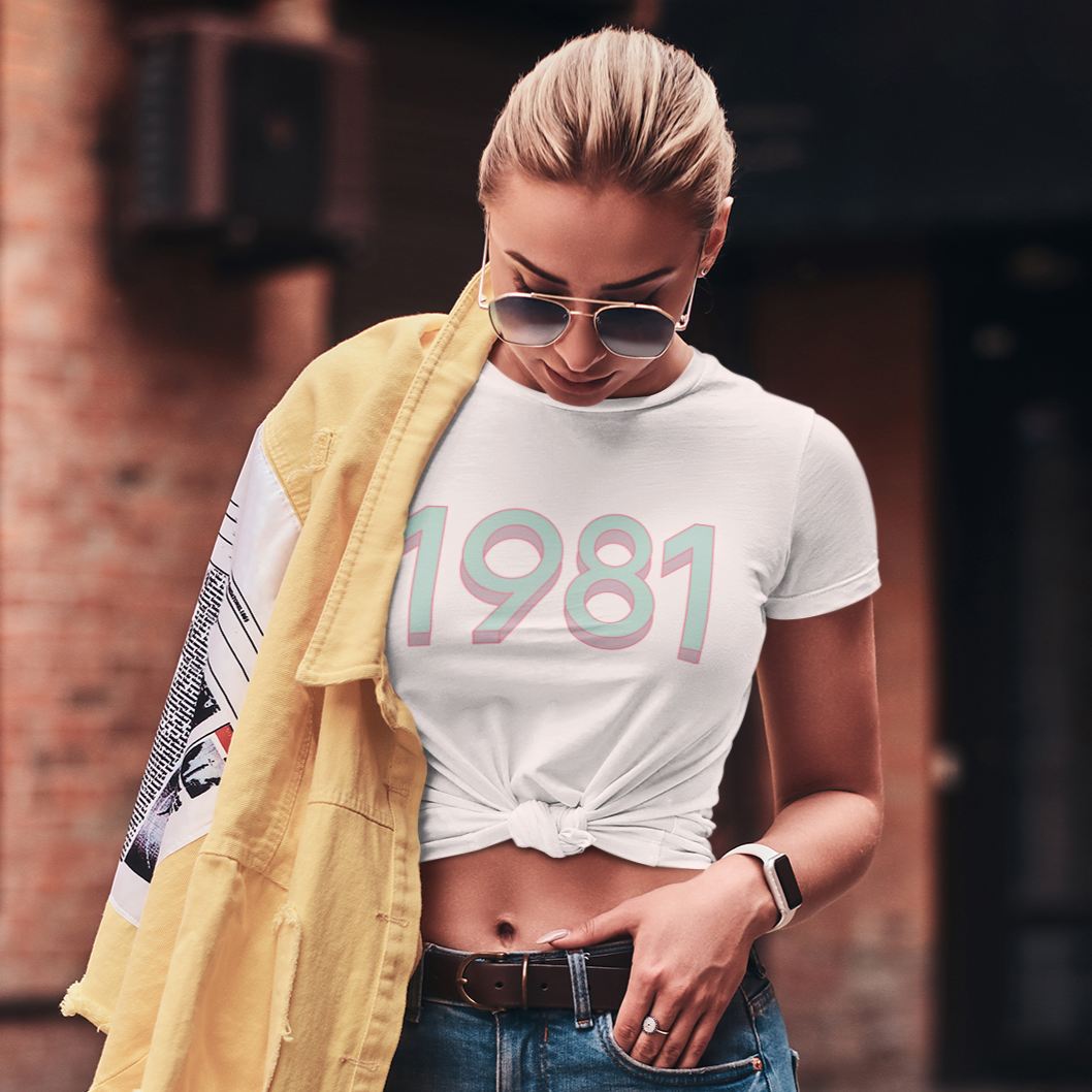 1981 'Mint/Pink' Tee - TalkPeng