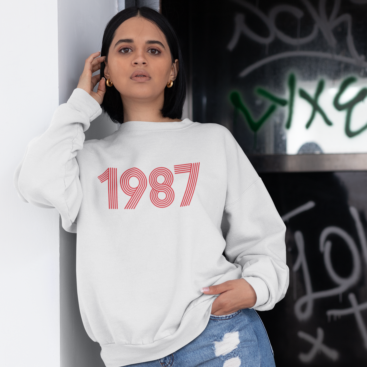 1987 Retro Red Unisex Sweater - TalkPeng