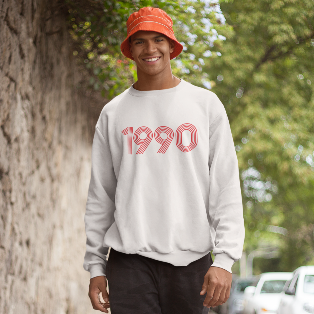 1990 Retro Red Unisex Sweater - TalkPeng