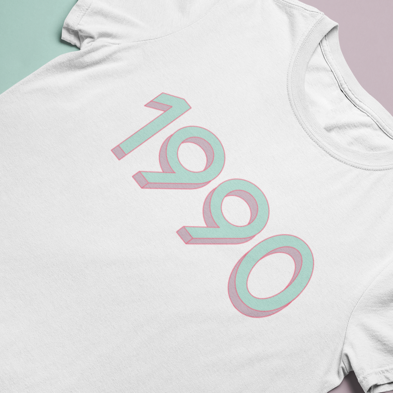 1990 'Mint/Pink' Tee - TalkPeng
