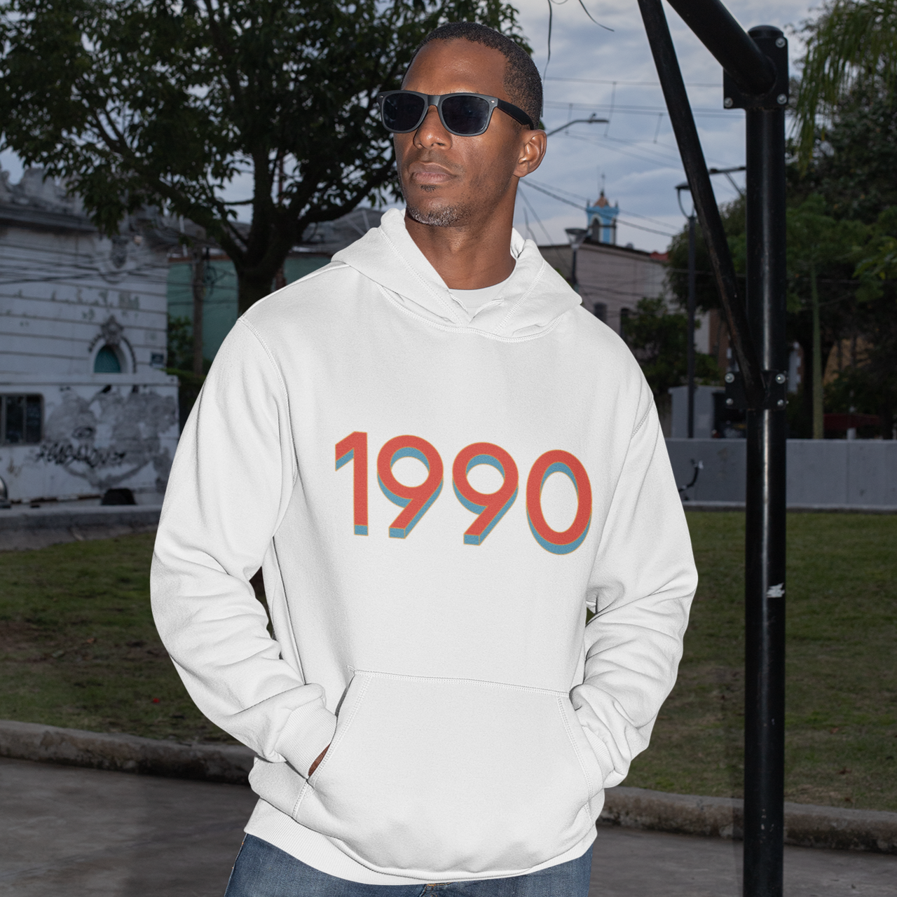 1990 'Red / Blue' Hoodie - TalkPeng